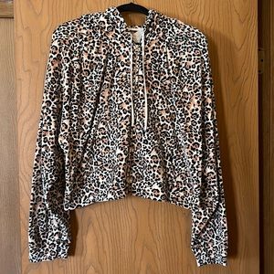 Victoria’s Secret XL animal print cropped hoodie.